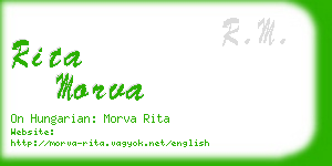 rita morva business card